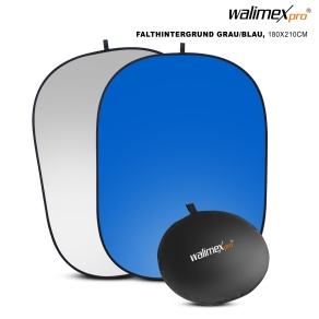 Walimex pro 2in1 fondo pieghevole grigio/blu, 180x210cm
