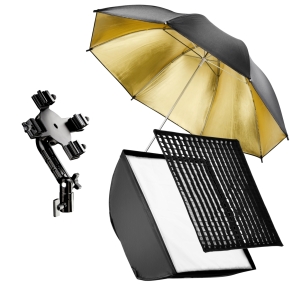 Walimex 4f supporto flash incl. SB 60, ombrello oro