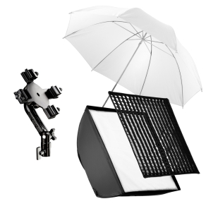 Supporto flash Walimex 4f incl. SB 60, ombrello bianco