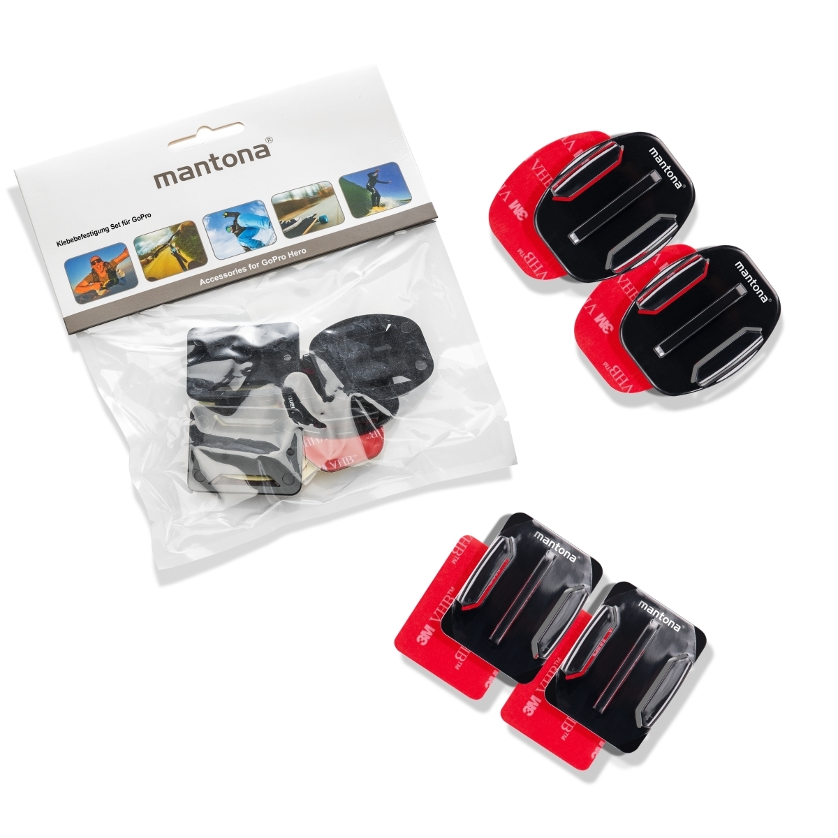 Kit de fixation adhésive Mantona pour GoPro - walimex / walimex pro F