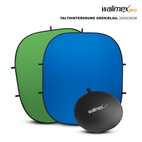 Walimex pro 2in1 opvouwbare achtergrond groen/blauw 200x230