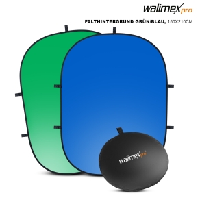 Walimex pro 2in1 opvouwbare achtergrond groen/blauw 150x210