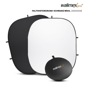 Walimex pro 2in1 opvouwbare achtergrond zwart/wit 200x230cm