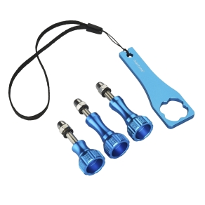 Mantona GoPro kit de vis + clé Alu bleu