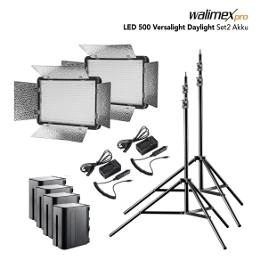 Walimex pro LED Versalight 500 Daylight Set di 2 2x luce...