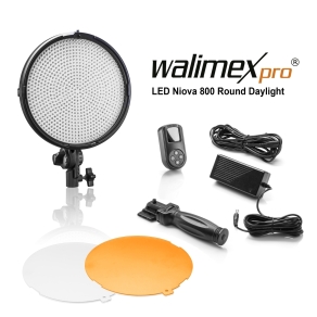 Walimex pro LED Niova 800 Plus Luce diurna rotonda 50W...