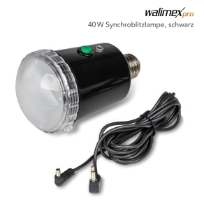 Walimex pro 40W lampada flash sincro, nero