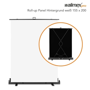 Walimex pro oprolbaar paneel achtergrond wit 155x200