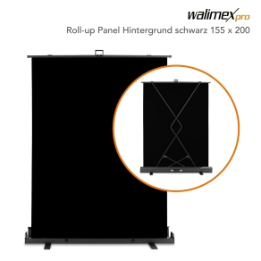 Walimex pro Oprolbaar paneel achtergrond zwart 155x200