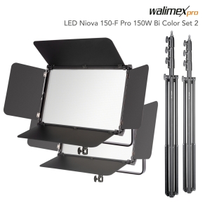 Walimex pro LED Niova 150-F Pro 150W Bi Colour Set2