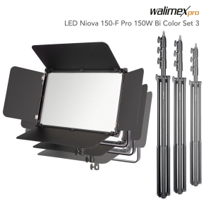 Walimex pro LED Niova 150-F Pro 150W Bi Colour Set3