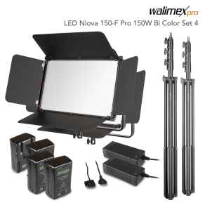 Walimex pro LED Niova 150-F Pro 150W Bi Colour Set4