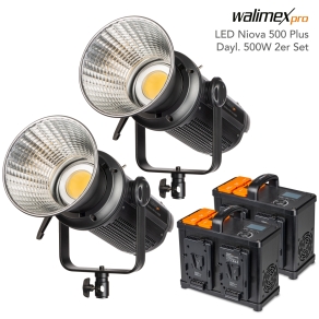 Walimex pro LED Niova 500 Plus Dayl. 500W set di 2