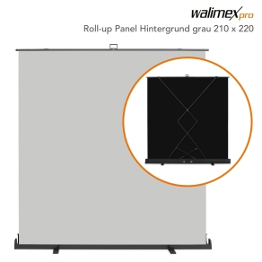 Walimex pro Roll-up paneel achtergrond grijs 210x220