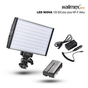 Walimex pro LED Niova 150 BiColor 15W più 1x...
