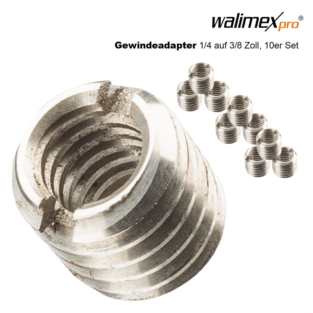 Walimex pro Adaptateur de filetage 1/4 - 3/8 pouce, 10 pièces - walim