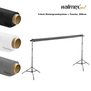 Walimex pro 3-vaks achtergrondsysteem 145-290cm