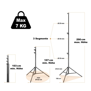 Walimex pro AIR 290 Deluxe lampstatief 290 cm