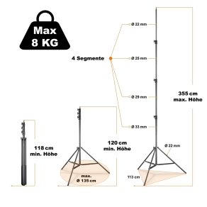 Walimex pro AIR 355cm lampstatief met luchtdemping