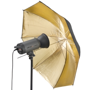 Walimex Parapluie réflecteur noir/or 2 couches, 109cm