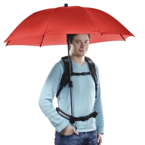 Swing handsfree paraplu rood met draagframe