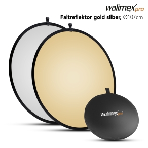 Walimex pro riflettore pieghevole oro/argento, Ø107cm